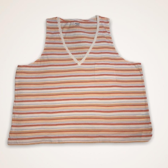 Madewell Whisper Cotton V-neck Pocket Tank - Picture 3 of 6